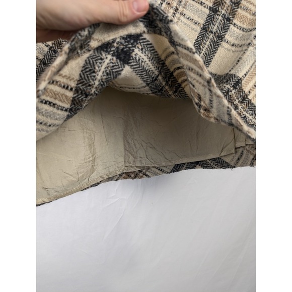 Ann Taylor Wool Plaid A Line Skirt Petite 6P Cream Tan Preppy Ivy Schoolgirl - Picture 7 of 11